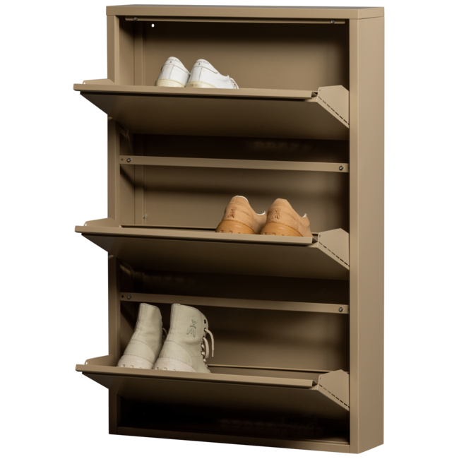 Woood SABINE 3-VAKS schoenenkast metaal zand