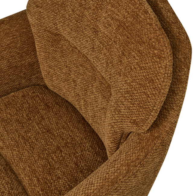 Woood RUNA eetkamerstoel chenille caramel bruin/geel
