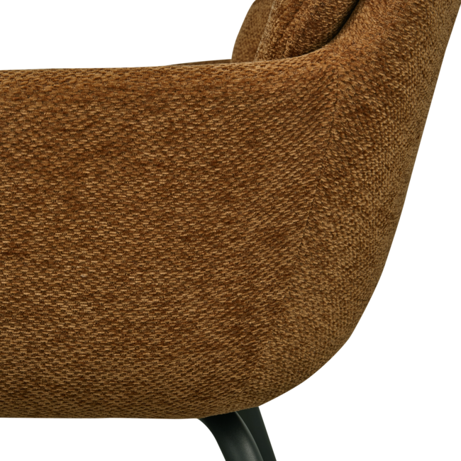 Woood RUNA eetkamerstoel chenille caramel bruin/geel