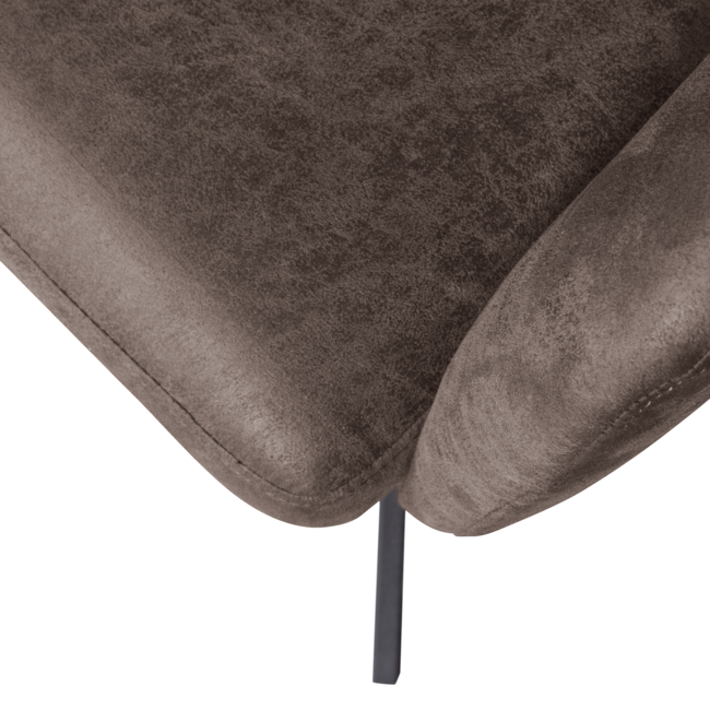 Woood Fenne draaibare eetkamerstoel leerlook zwart/grijs