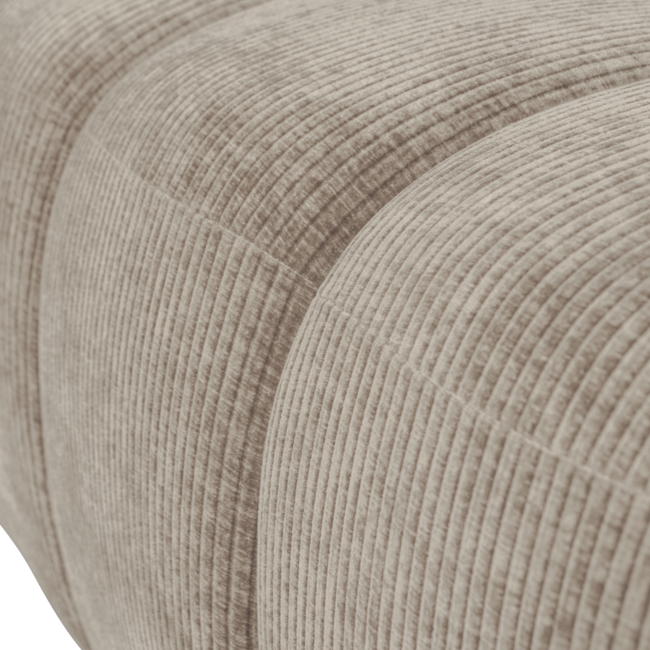 Woood MOJO eetbankje 164CM geweven ribstof donker zand