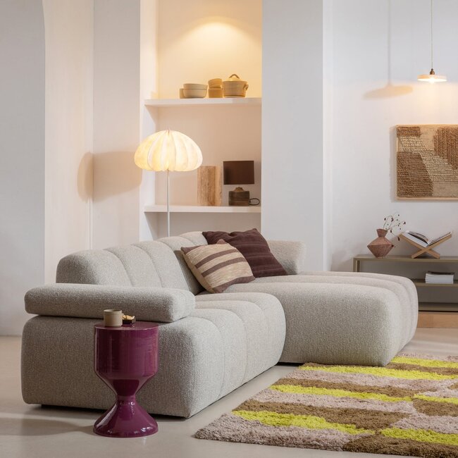 Woood MOJO eetbankje 164CM geweven ribstof honinggeel