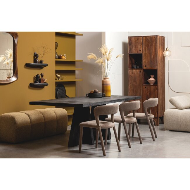 Woood MOJO eetbankje 164CM boucle geel/bruin melange