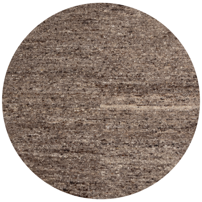 Woood EFIA vloerkleed rond wol bruin melange O200CM