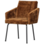 Woood MOUNT eetkamerstoel met armleuning 3D chenille midden bruin