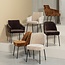 Woood MOUNT eetkamerstoel met armleuning 3D chenille midden bruin