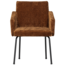 Woood MOUNT eetkamerstoel met armleuning 3D chenille midden bruin