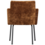 Woood MOUNT eetkamerstoel met armleuning 3D chenille midden bruin