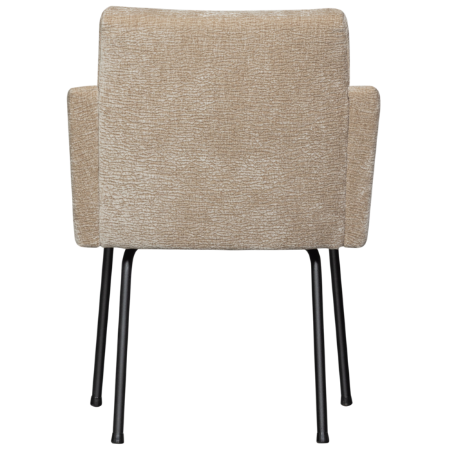 Woood MOUNT eetkamerstoel met armleuning 3D chenille zand