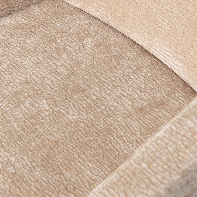 Woood MOUNT eetkamerstoel met armleuning 3D chenille zand