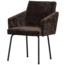 Woood MOUNT eetkamerstoel met armleuning 3D chenille donkerbruin