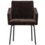 Woood MOUNT eetkamerstoel met armleuning 3D chenille donkerbruin