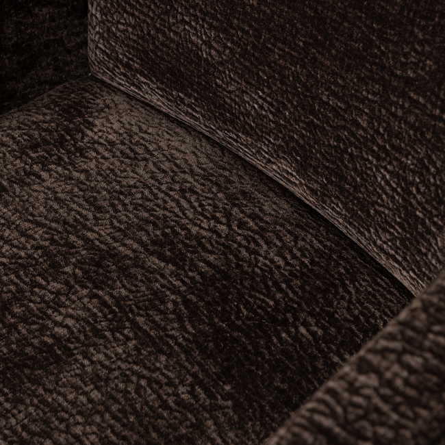 Woood MOUNT eetkamerstoel met armleuning 3D chenille donkerbruin