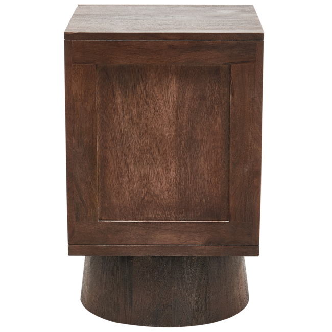 Woood CRUMBLE carved nachtkastje met lades mango hout walnoot