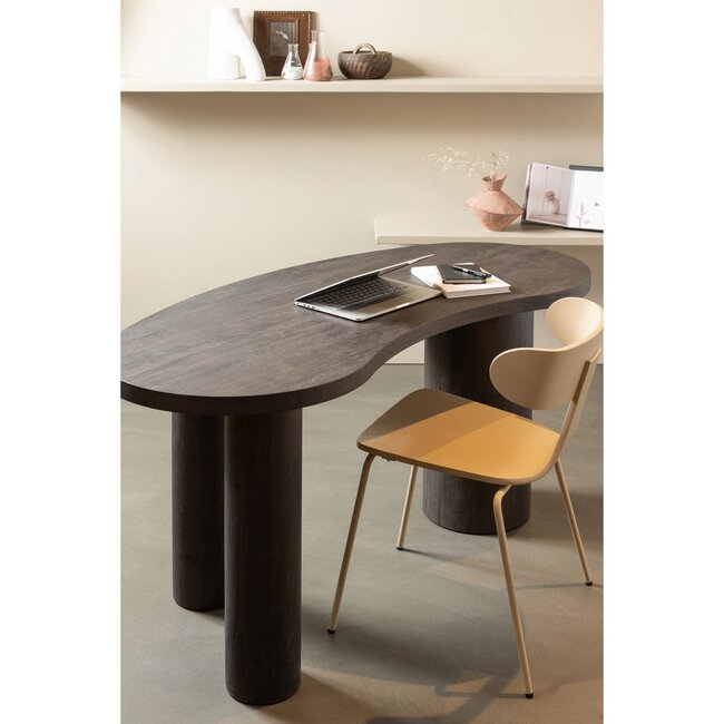 Woood MAAN organisch sidetable/bureau MDF donkerbruin