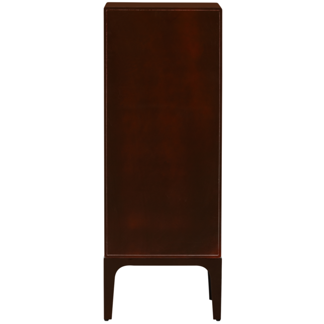 Woood MERGE ladekast 6 lades hout bruin/rood