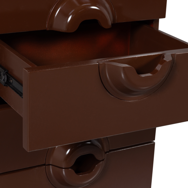 Woood MERGE ladekast 6 lades hout bruin/rood