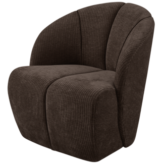 Woood MOJO draaifauteuil geweven ribstof bruin