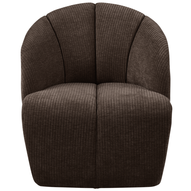 Woood MOJO draaifauteuil geweven ribstof bruin