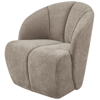 Woood MOJO draaifauteuil geweven ribstof donker zand