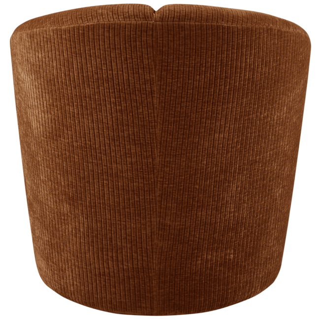 Woood MOJO draaifauteuil geweven ribstof roestbruin