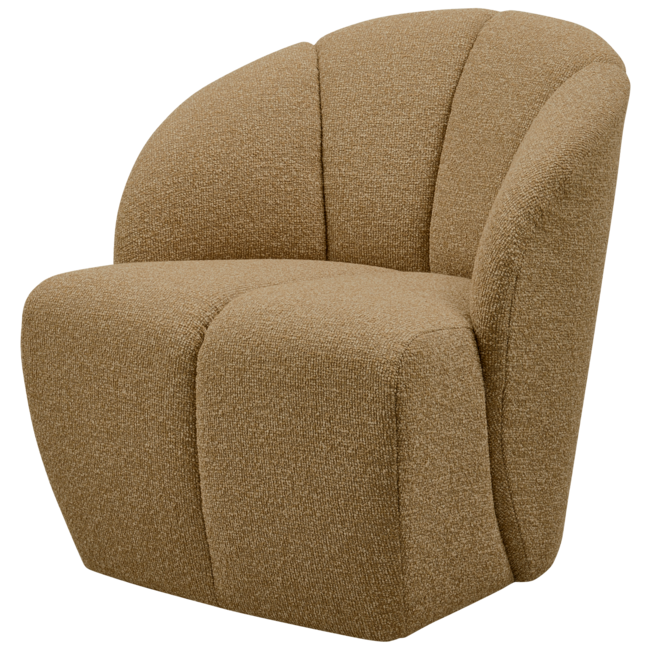 Woood MOJO draaifauteuil boucle geel/bruin melange