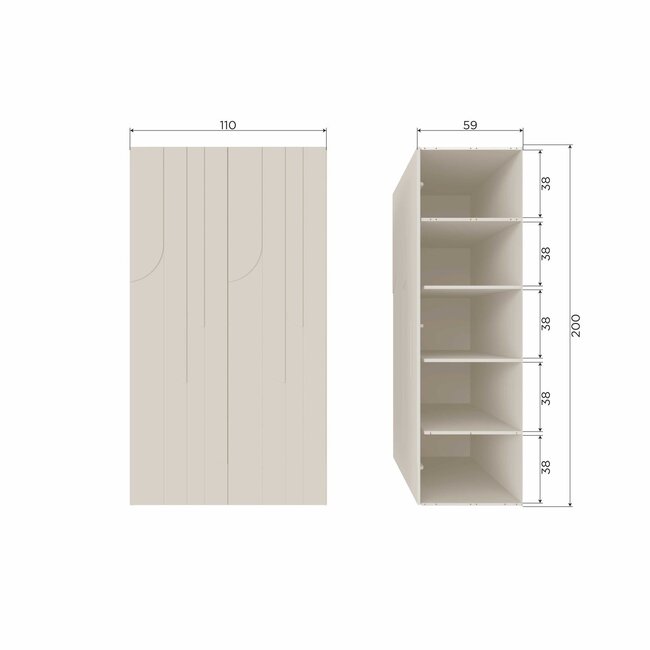 Woood RAIN 2-DRS opbergkast grenen dust [fsc]