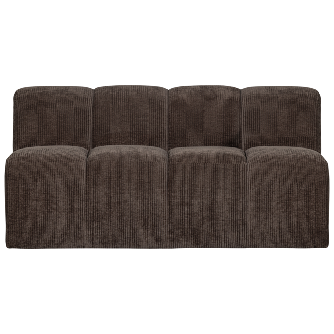 Woood MOJO eetbankje 164CM met rugleuning geweven ribstof bruin