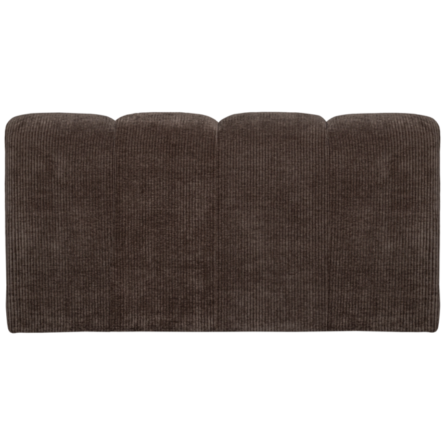 Woood MOJO eetbankje 164CM met rugleuning geweven ribstof bruin