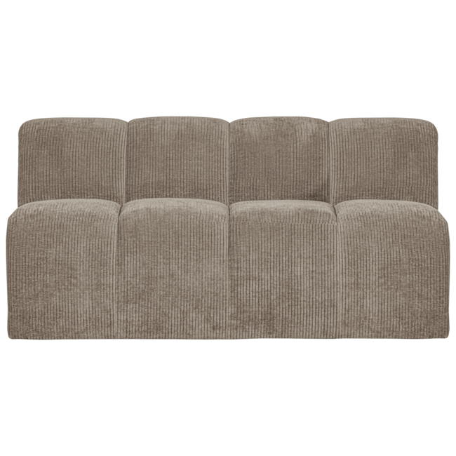 Woood MOJO eetbankje 164CM met rugleuning ribstof donker zand