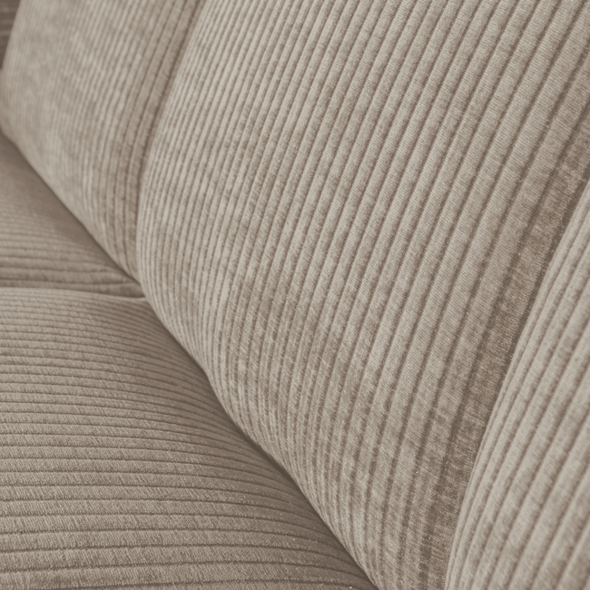 Woood MOJO eetbankje 164CM met rugleuning ribstof donker zand