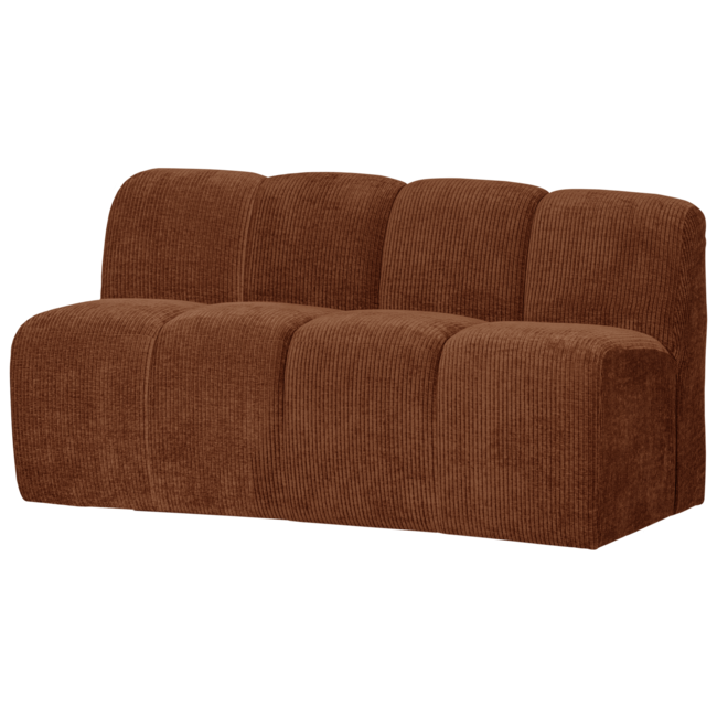 Woood MOJO eetbankje 164CM met rugleuning ribstof roestbruin
