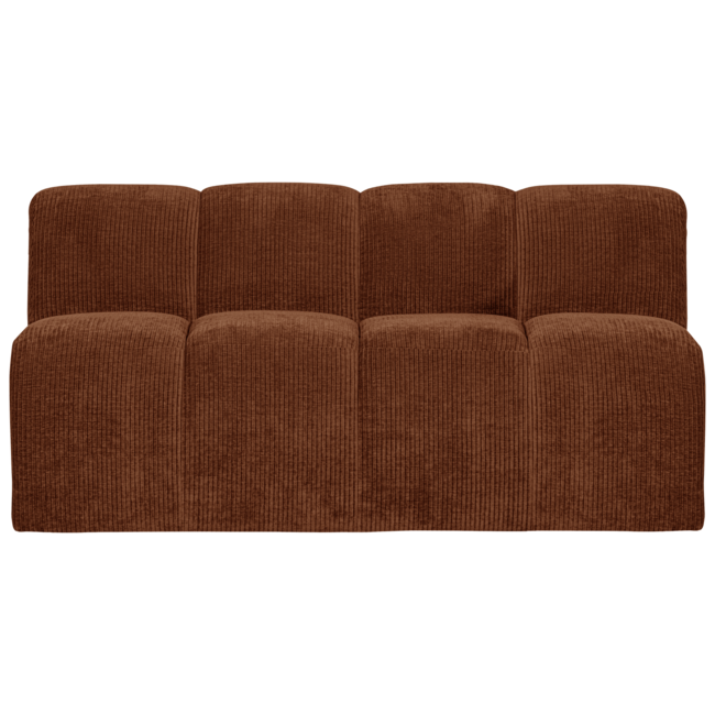 Woood MOJO eetbankje 164CM met rugleuning ribstof roestbruin