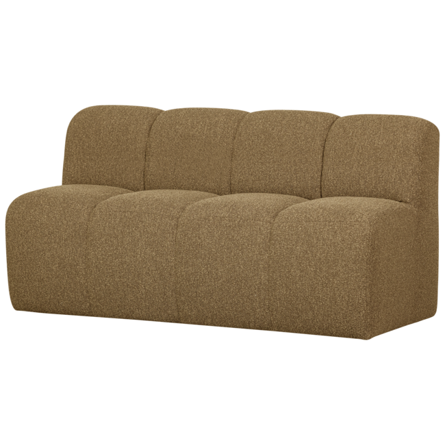 Woood MOJO eetbankje 164CM met rugleuning boucle geel/bruin