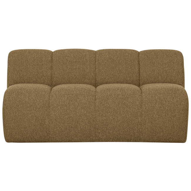 Woood MOJO eetbankje 164CM met rugleuning boucle geel/bruin