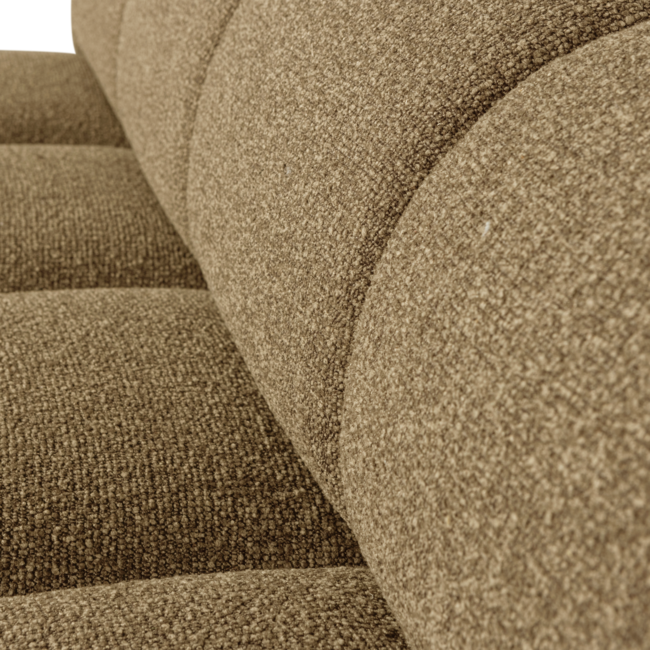 Woood MOJO eetbankje 164CM met rugleuning boucle geel/bruin