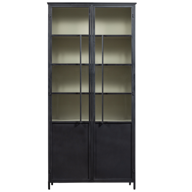 Woood EXHIBIT XL 2-deurs vitrinekast metaal zwart