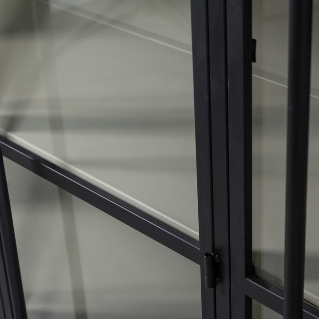 Woood EXHIBIT XL 2-deurs vitrinekast metaal zwart