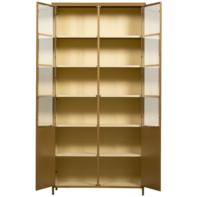 Woood EXHIBIT XL 2-deurs vitrinekast metaal honinggeel