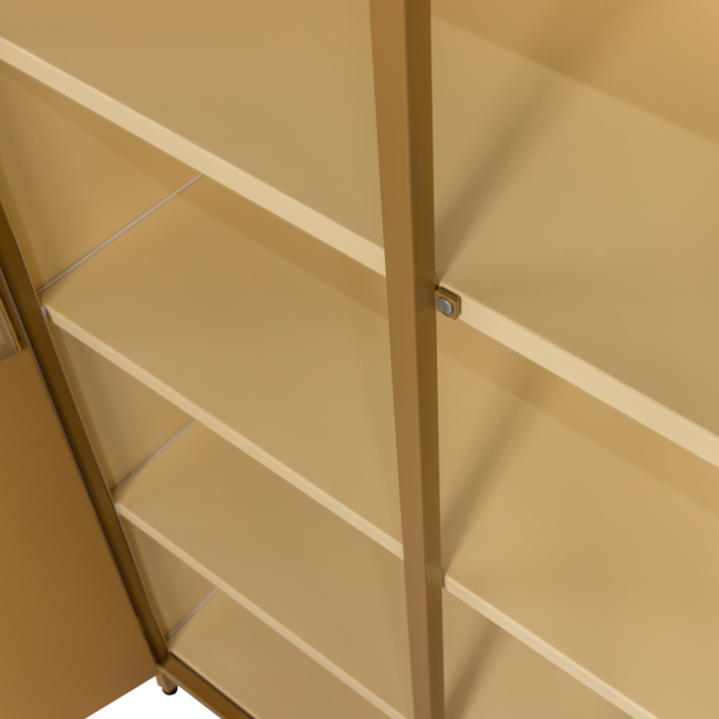 Woood EXHIBIT XL 2-deurs vitrinekast metaal honinggeel