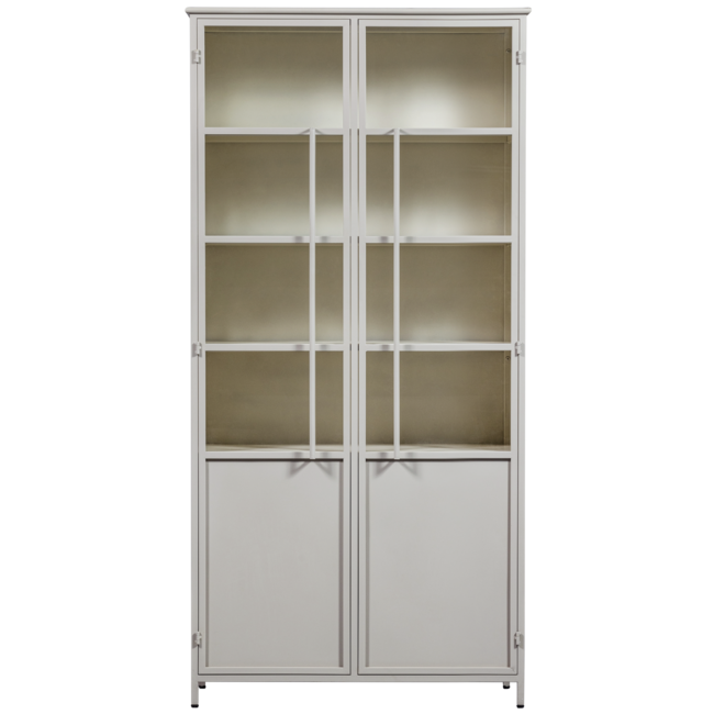 Woood EXHIBIT XL 2-deurs vitrinekast metaal zand