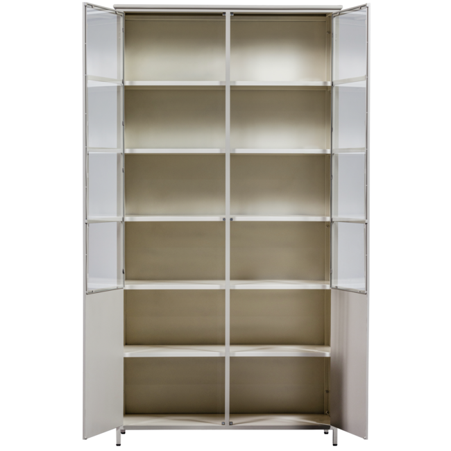 Woood EXHIBIT XL 2-deurs vitrinekast metaal zand