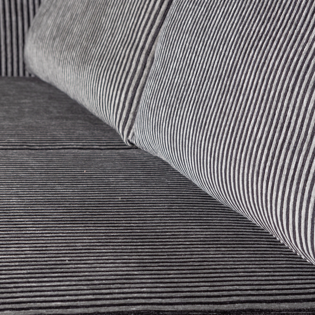 Woood RODEO bank 2,5-ZITS streep zwart/grijs