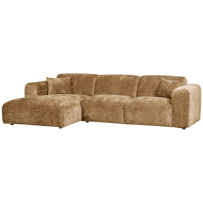 Woood CLOUD chaise longue links geweven chenille honinggeel