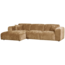 Woood CLOUD chaise longue links geweven chenille honinggeel