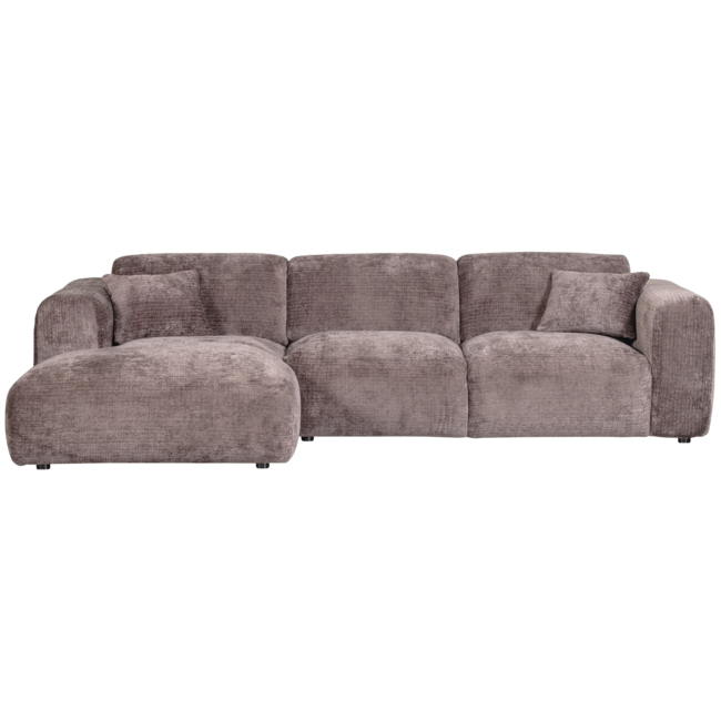 Woood CLOUD chaise longue links geweven chenille taupe