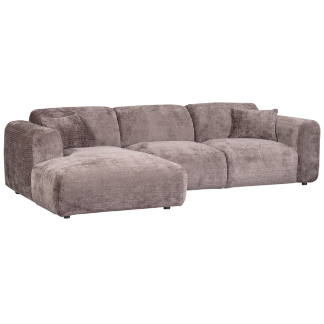 Woood CLOUD chaise longue links geweven chenille taupe
