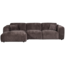Woood CLOUD chaise longue links geweven chenille warm bruin