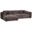 Woood CLOUD chaise longue links geweven chenille warm bruin