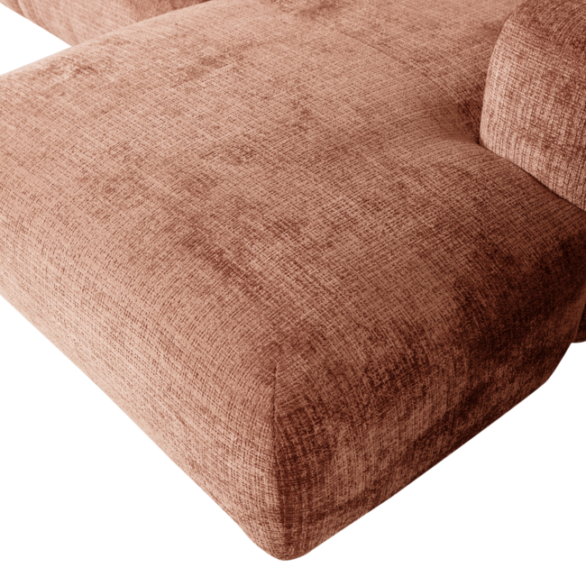 Woood CLOUD chaise longue rechts geweven chenille terra